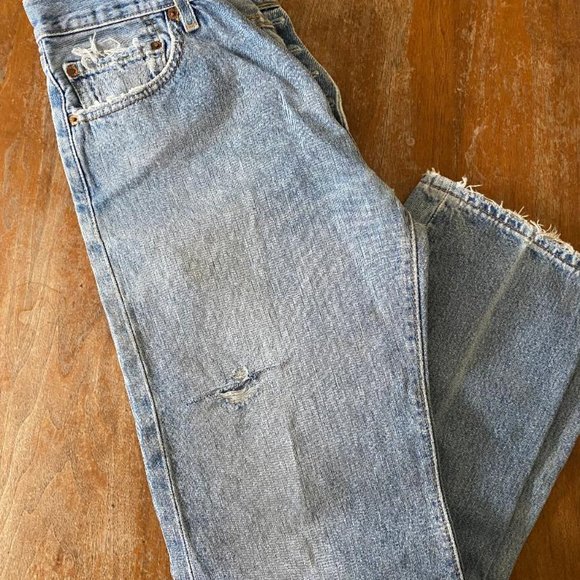 Vtg Levis 501 Button Fly Fade Blue Denim Jeans Mens Tag 33x30 Distressed (30x29) - Picture 10 of 10